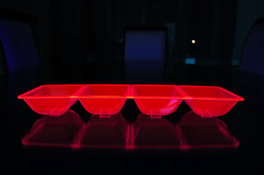 UV Blacklight Reactive 4 Compartment Serving Tray